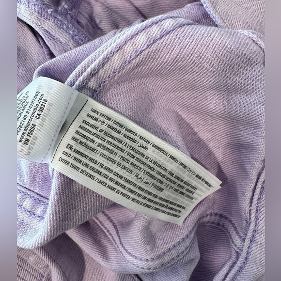 *NWT* Abercrombie & Fitch Distressed Denim Purple Lilac Jean Jacket - Picture 10 of 13